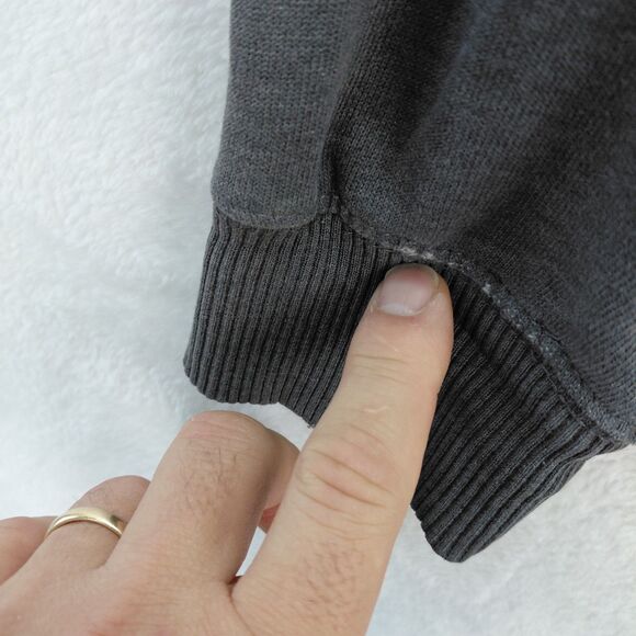 Gap Button Up Cardigan Sweater Mens Size XL Gray Jersey Knit Shawl Collar Pocket - Picture 11 of 12